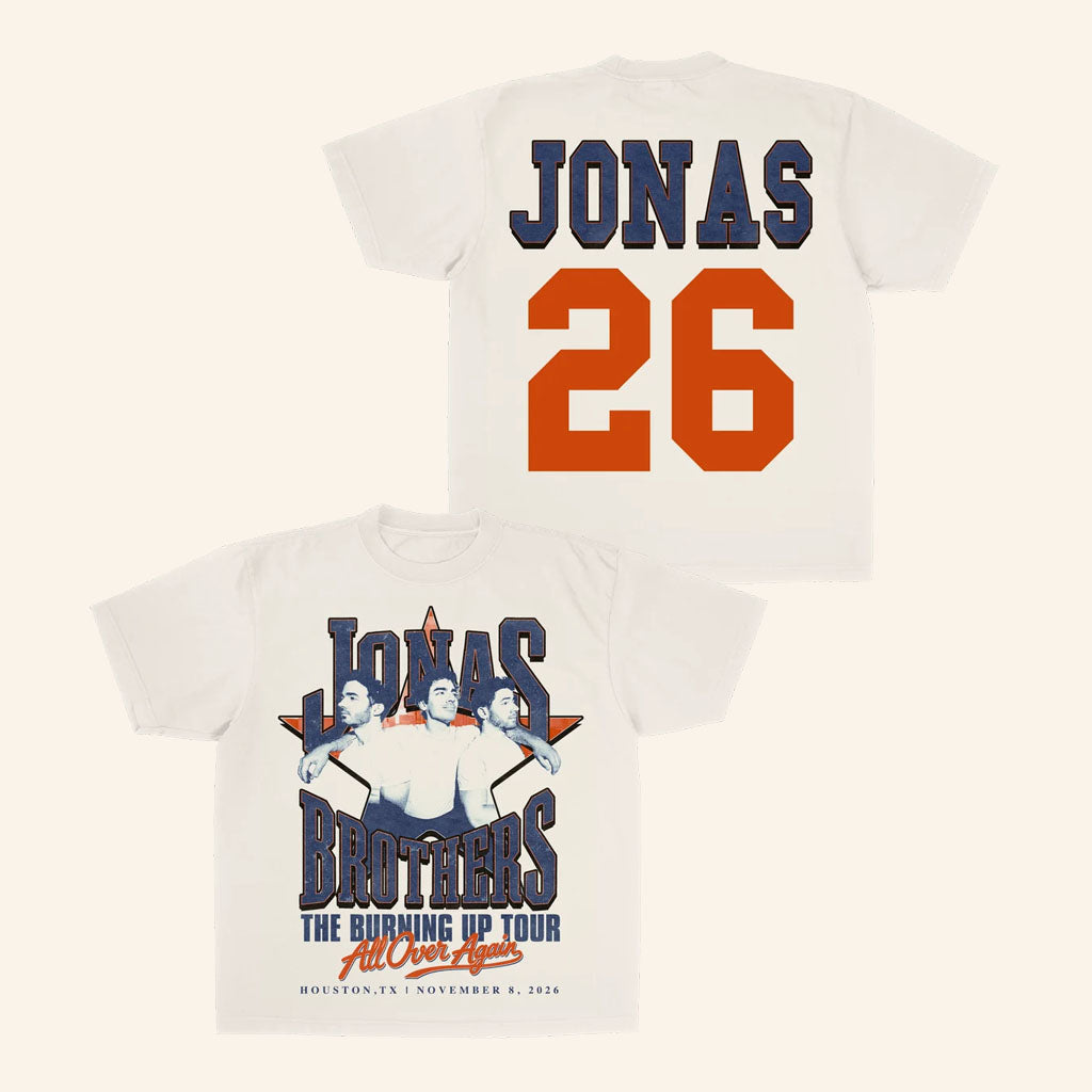 Jonas Brothers Merch 2026 Burning Up All Over Again Houston TX City T-Shirt Gift For Music Fans