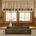 Abilene Star Cotton Scalloped Window Valance - Farmhouse Plaid Decor