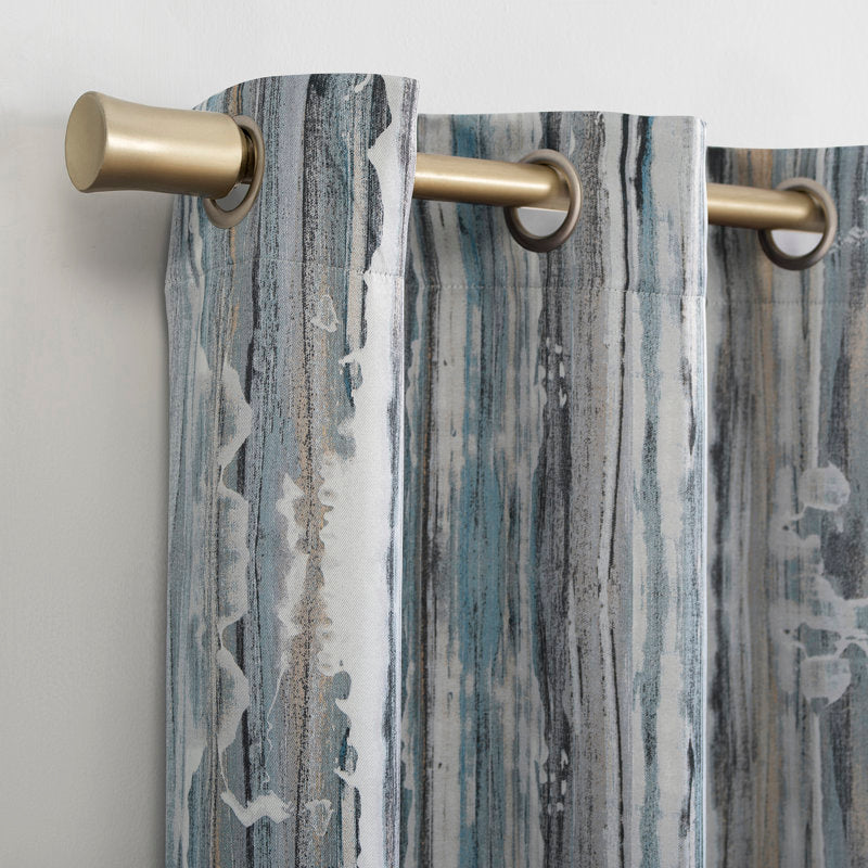 Abstract Painting Blackout Grommet Curtain Panel - Thermal Privacy