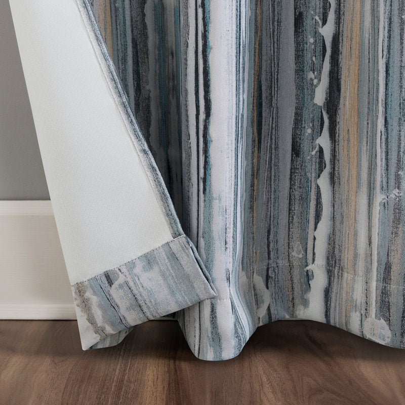 Abstract Painting Blackout Grommet Curtain Panel - Thermal Privacy