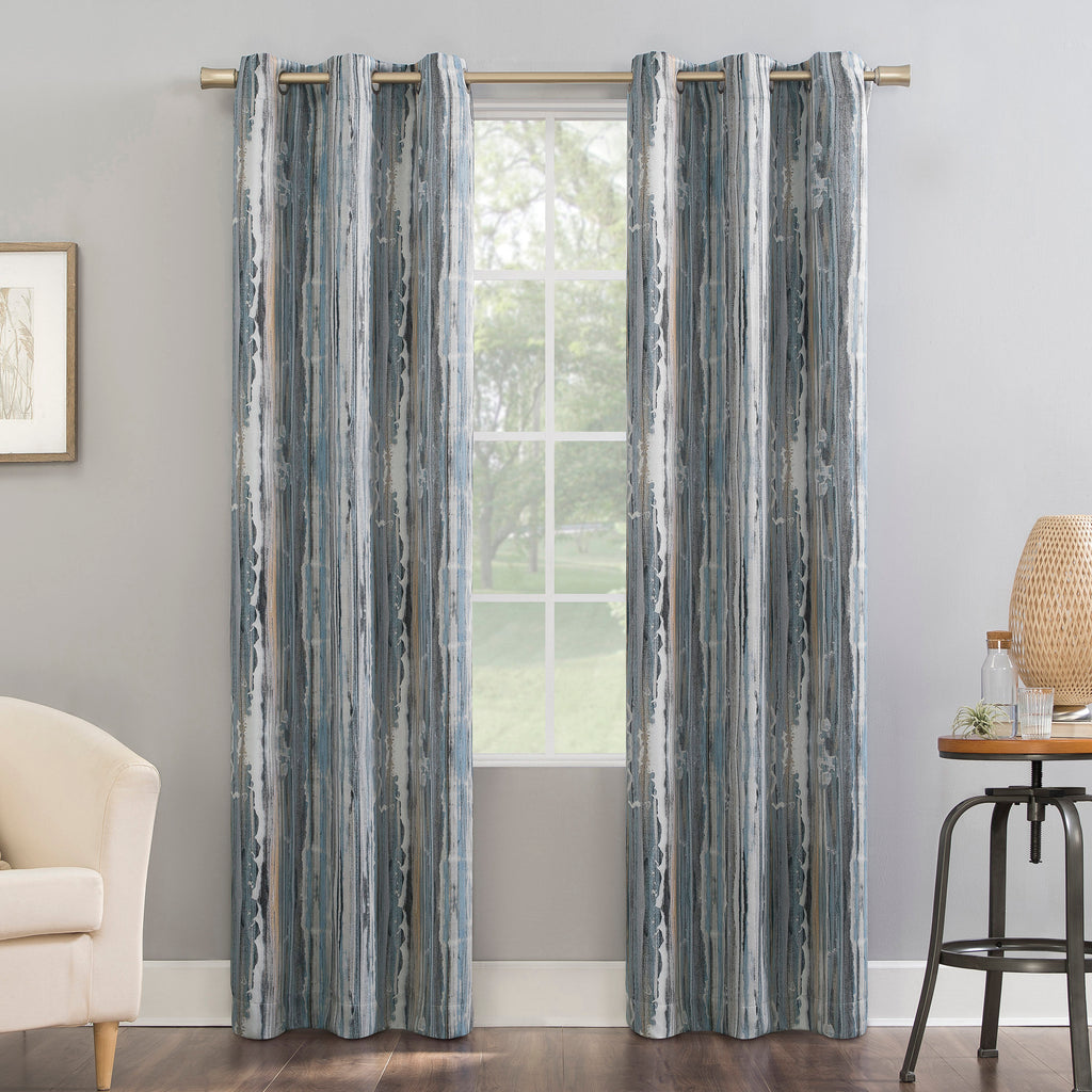 Abstract Painting Blackout Grommet Curtain Panel - Thermal Privacy