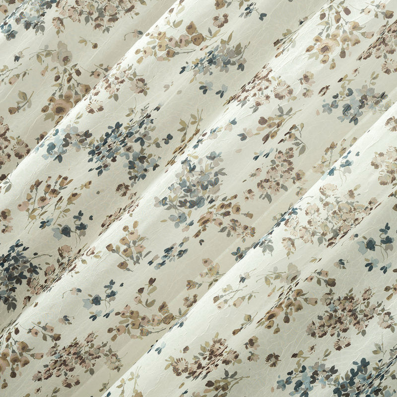 Floral Crushed Voile Sheer Curtain Panel - Rod Pocket Window Decor