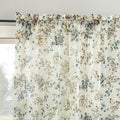 Floral Crushed Voile Sheer Curtain Panel - Rod Pocket Window Decor