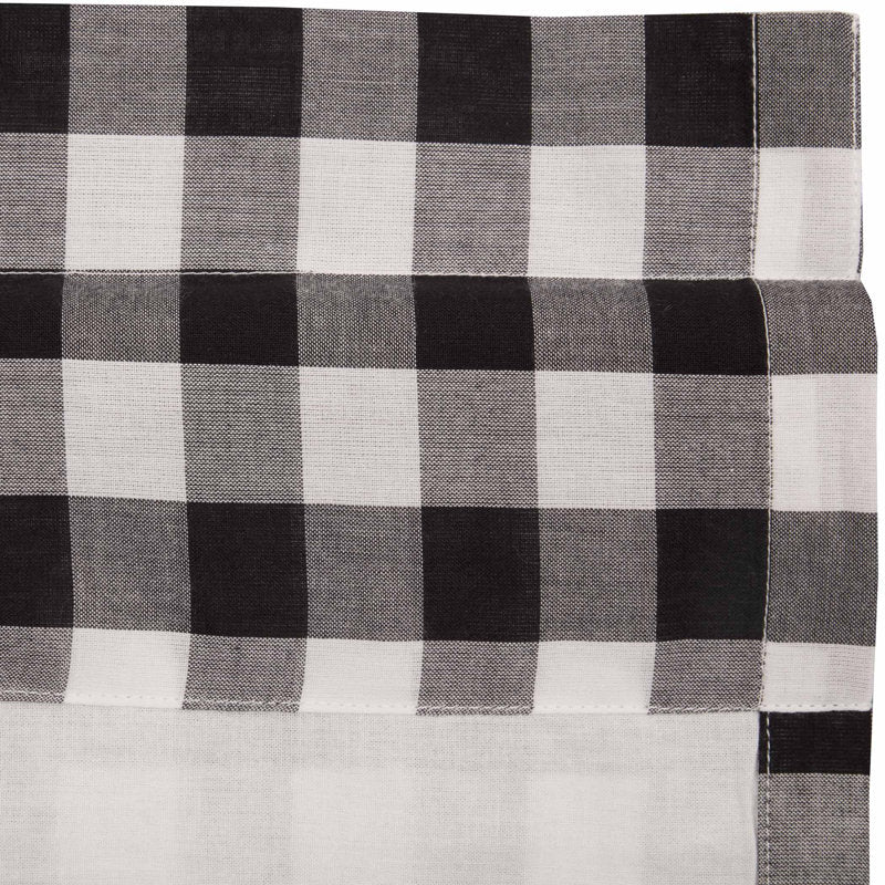 Buffalo Check Cotton Ruffled Cafe Curtain Set for Farmhouse Kitchen