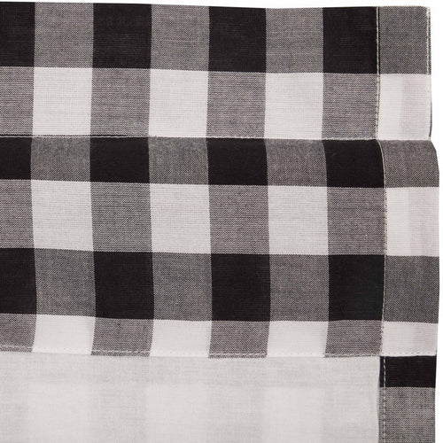 Buffalo Check Cotton Ruffled Cafe Curtain Set for Farmhouse Kitchen