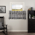 Buffalo Check Cotton Ruffled Cafe Curtain Set for Farmhouse Kitchen