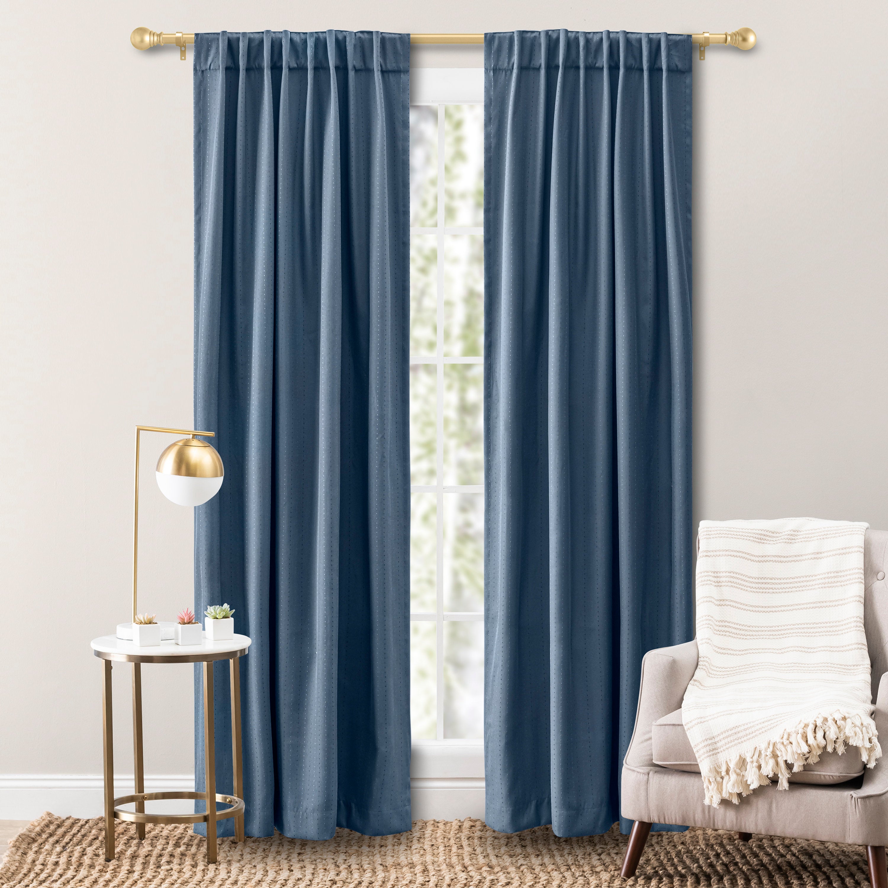 Cedarpoint Striped Room Darkening Curtain Panel - Rod Pocket Privacy