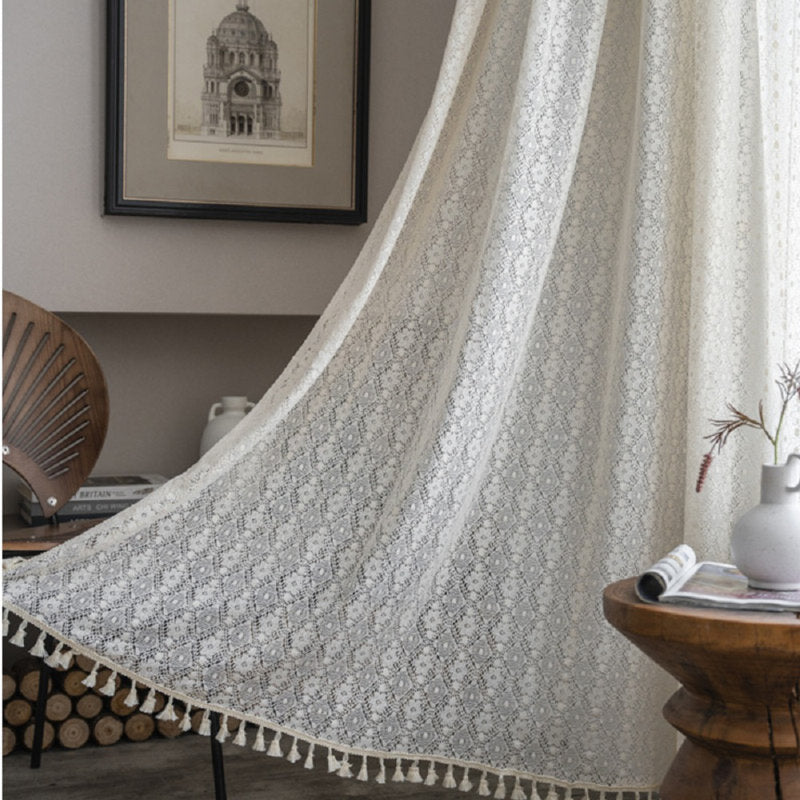 Ciccia Cotton Linen Semi Sheer Curtains for Living Room & Bedroom
