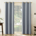 100% Blackout Grommet Curtain Panels - Slub Detail Magnetic Set of 2