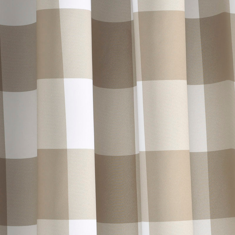 Kelly Checker Room Darkening Curtains - Plaid Window Panels (Set of 2)