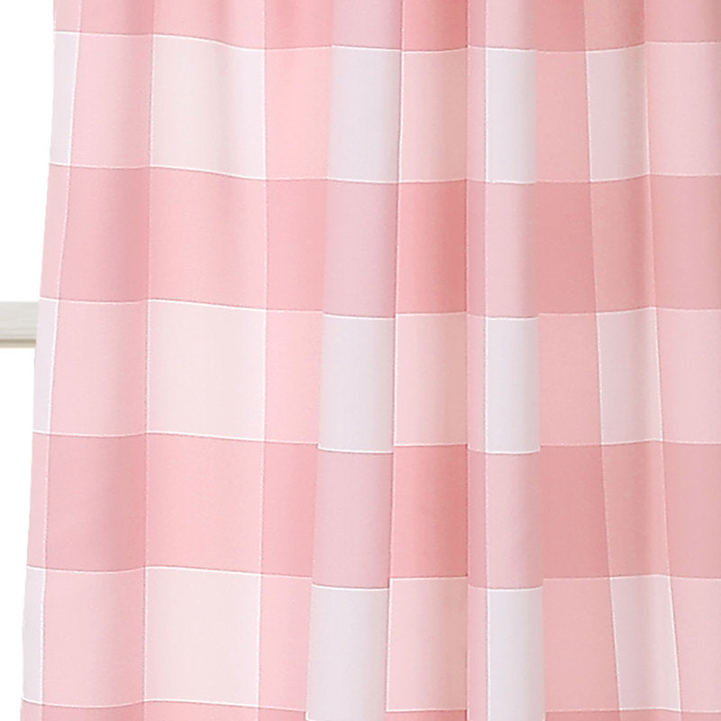 Kelly Checker Room Darkening Curtains - Plaid Window Panels (Set of 2)