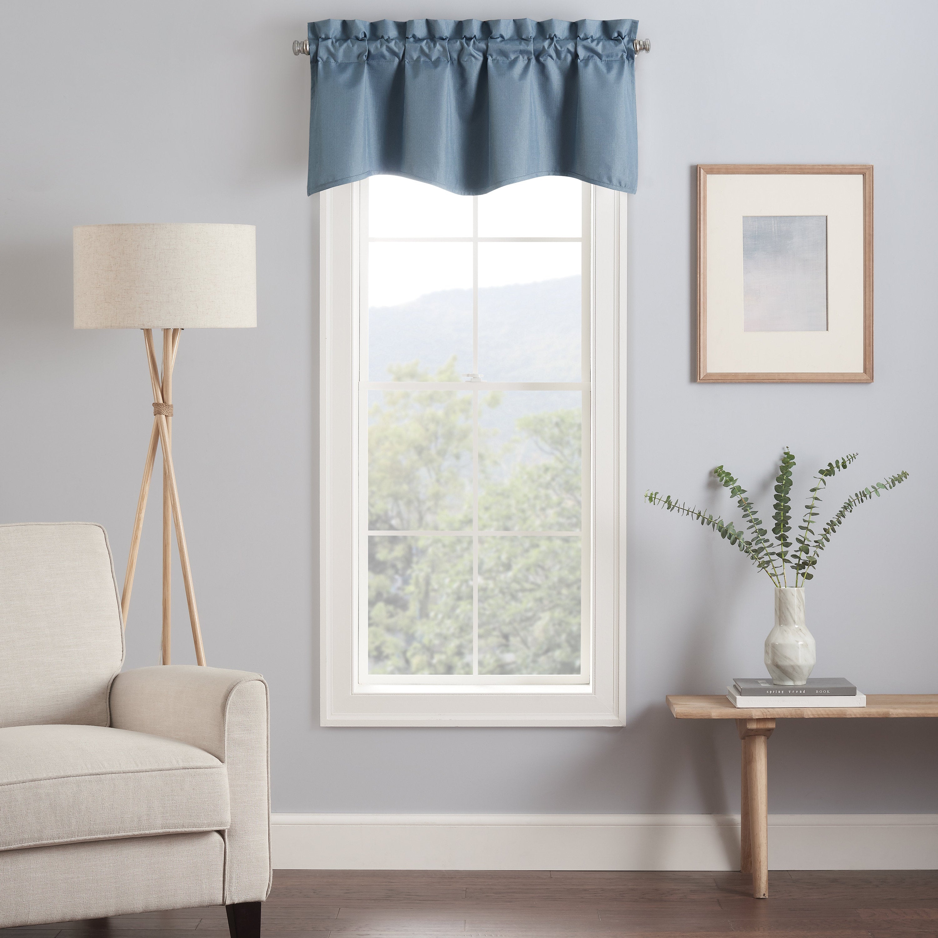 Eclipse Kendall Blackout Scalloped Window Valance - Slate