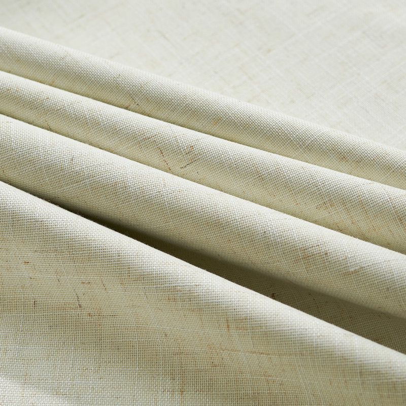 100% Blackout Linen Curtains - Textured Thermal Grommet Panels (Set of 2)