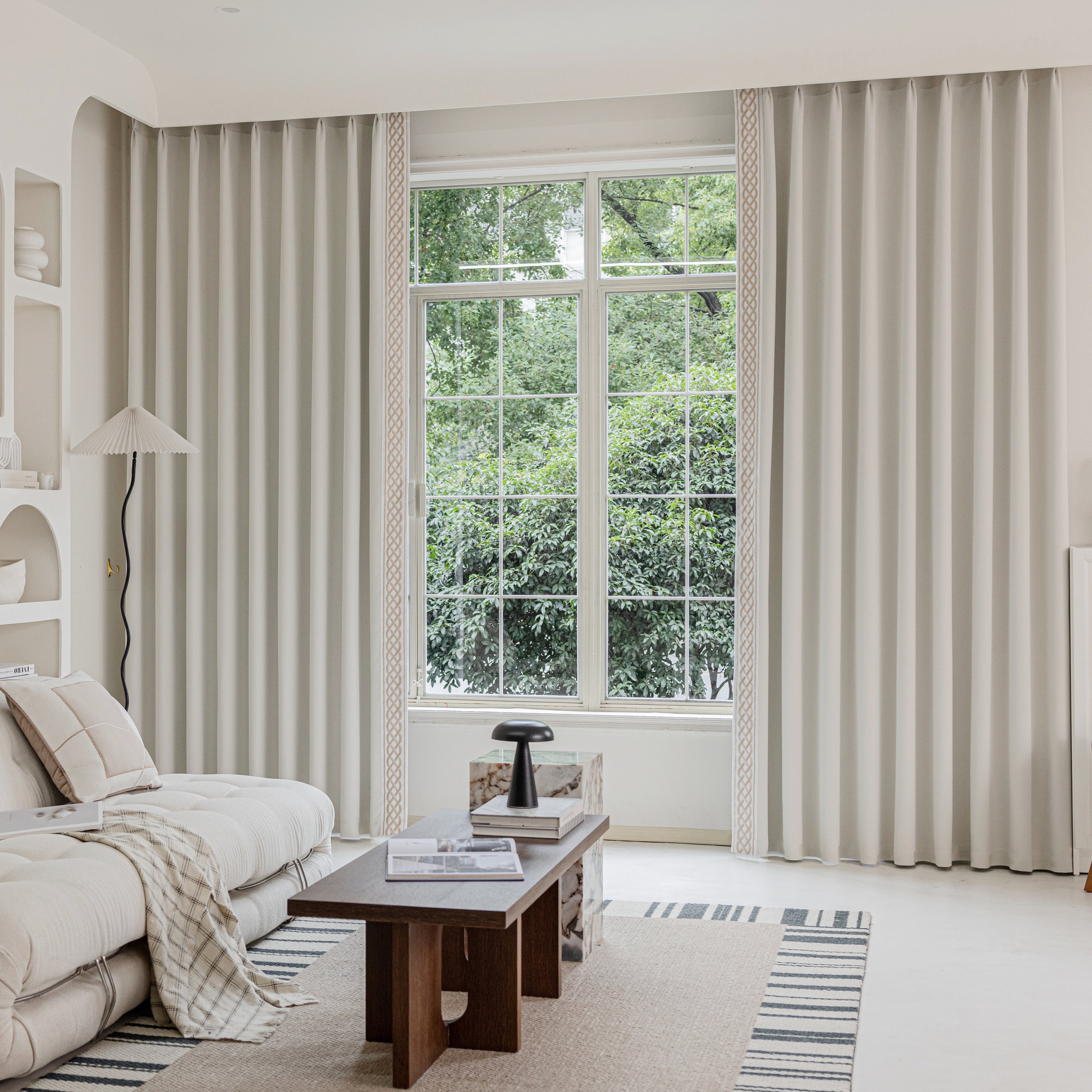 Lilly Pinch Pleat Room Darkening Curtains - Luxury Cotton-Blend Pair