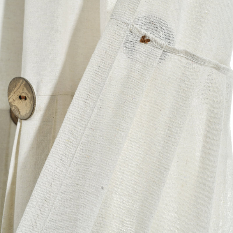 Farmhouse Linen Cotton Cafe Curtains - Tailored Kitchen Tiers (Set of 2)