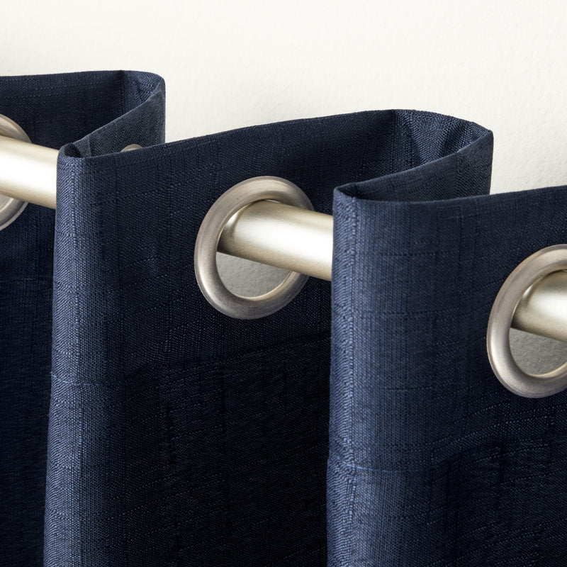 Semi-Sheer Grommet Curtain Panels - Solid Polyester Set of 2