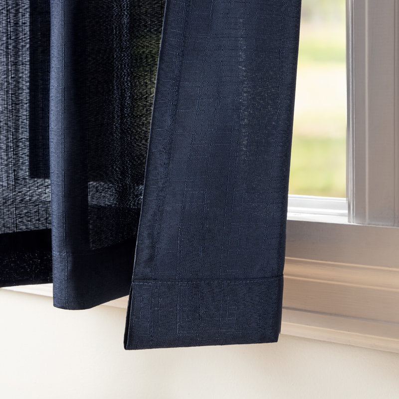 Semi-Sheer Grommet Curtain Panels - Solid Polyester Set of 2