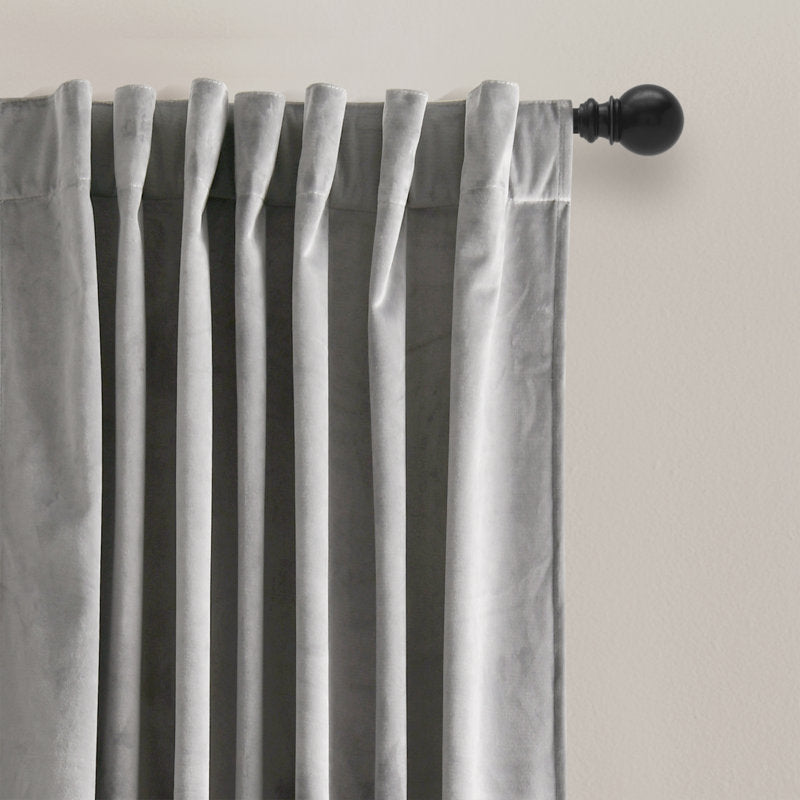 Velvet Room Darkening Curtain Panels - Set of 2 Back Tab Drapes