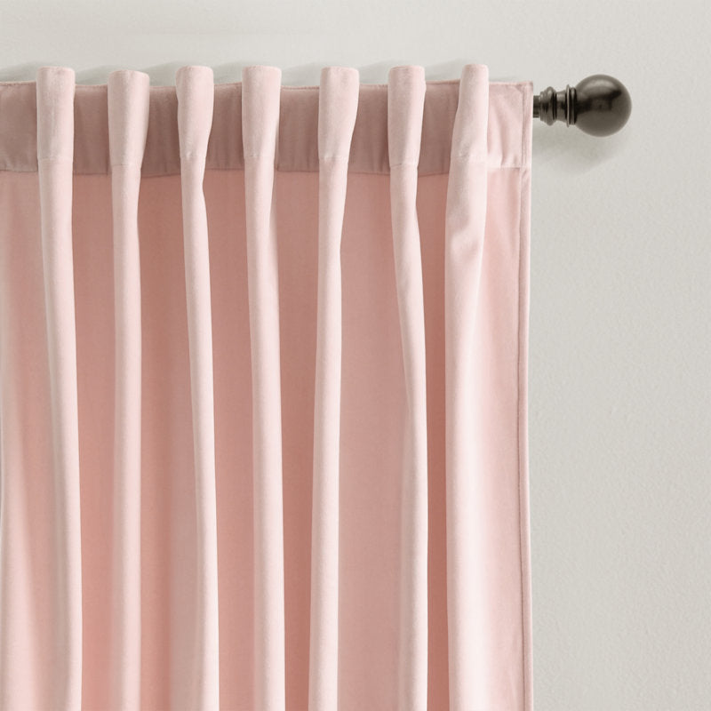 Velvet Room Darkening Curtain Panels - Set of 2 Back Tab Drapes