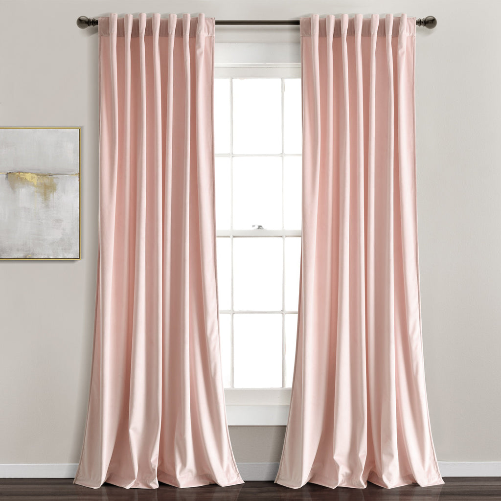 Velvet Room Darkening Curtain Panels - Set of 2 Back Tab Drapes