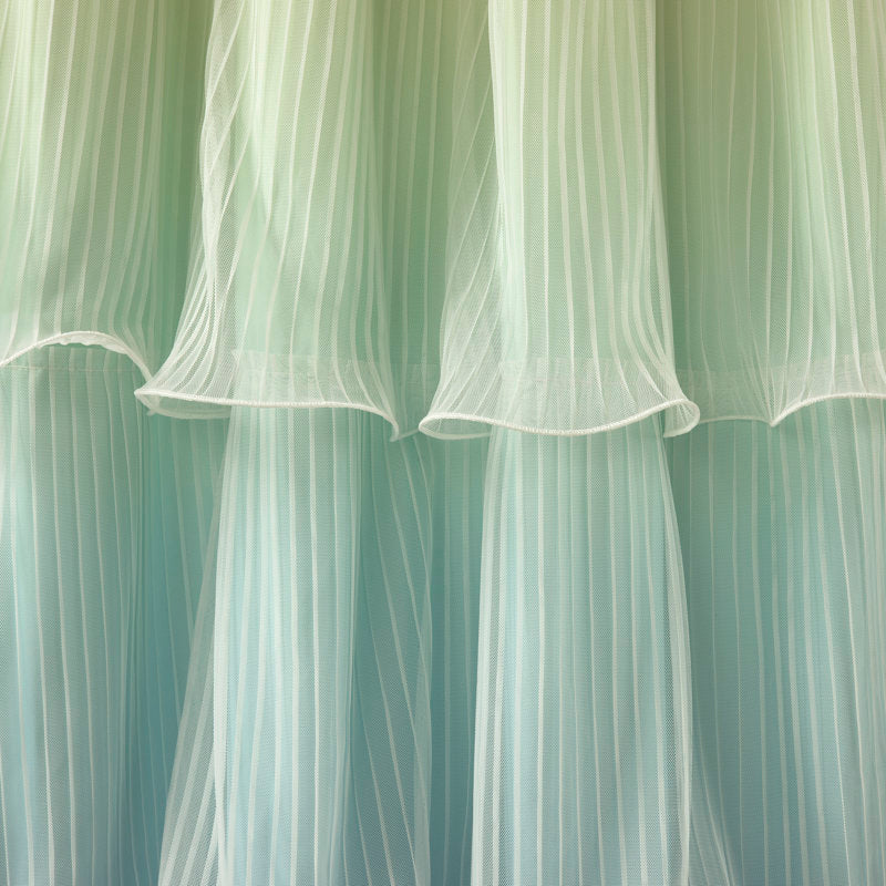 Rainbow Ombre Ruffled Room Darkening Curtains for Kids Bedroom (Set of 2)