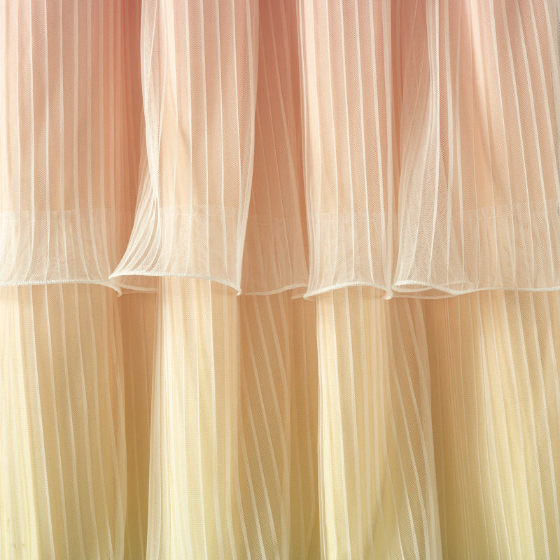 Rainbow Ombre Ruffled Room Darkening Curtains for Kids Bedroom (Set of 2)