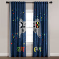 Video Game Room Darkening Curtains - Microfiber Kids Bedroom Set of 2