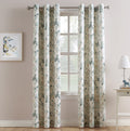 Maraline Room Darkening Leaf Print Curtain Panel - Textured Fabric