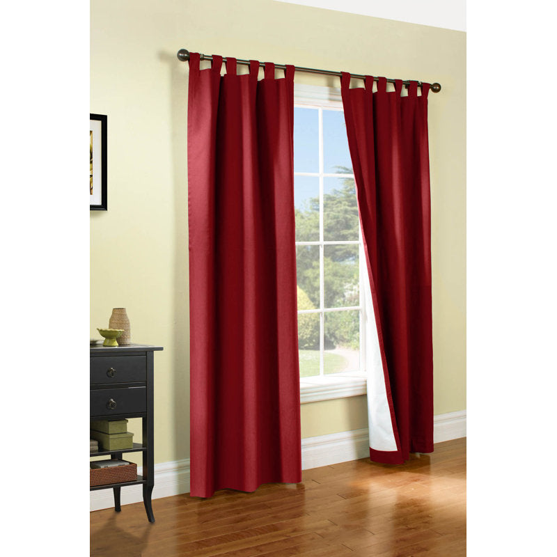100% Cotton Thermal Room Darkening Tab Top Curtain Panels (Set of 2)