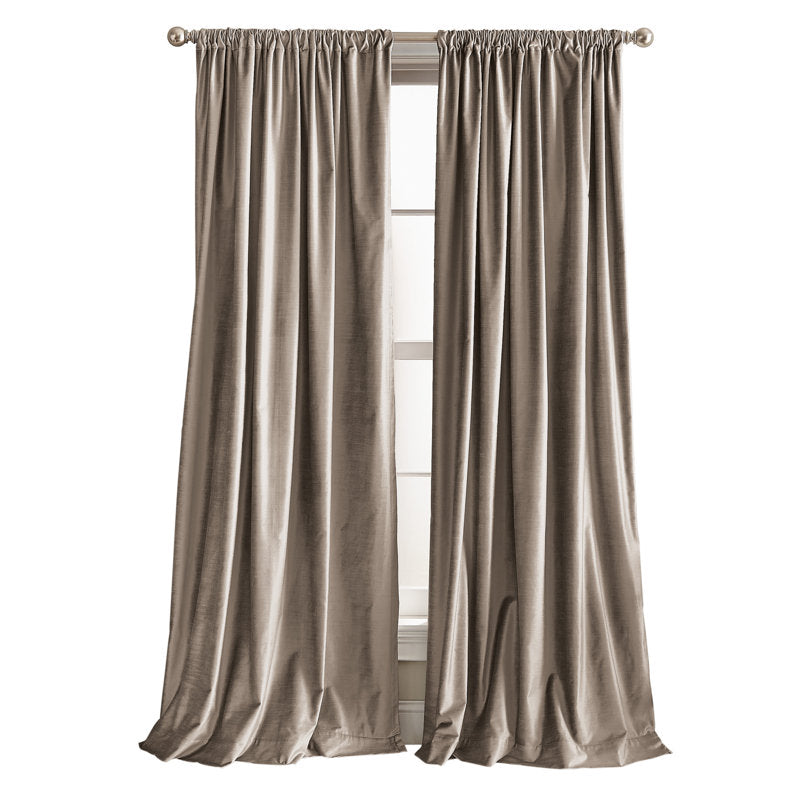 Modern Knotted Velvet Room Darkening Rod Pocket Curtains (Set of 2)