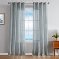 Nautica Cordelia Faux Linen Sheer Grommet Curtains - Set of 2