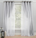 Room Darkening Blackout Curtains - Layered Sheer Set of 2