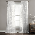 Riley Semi Sheer Bow Curtain - Coquette Microfiber Window Panel
