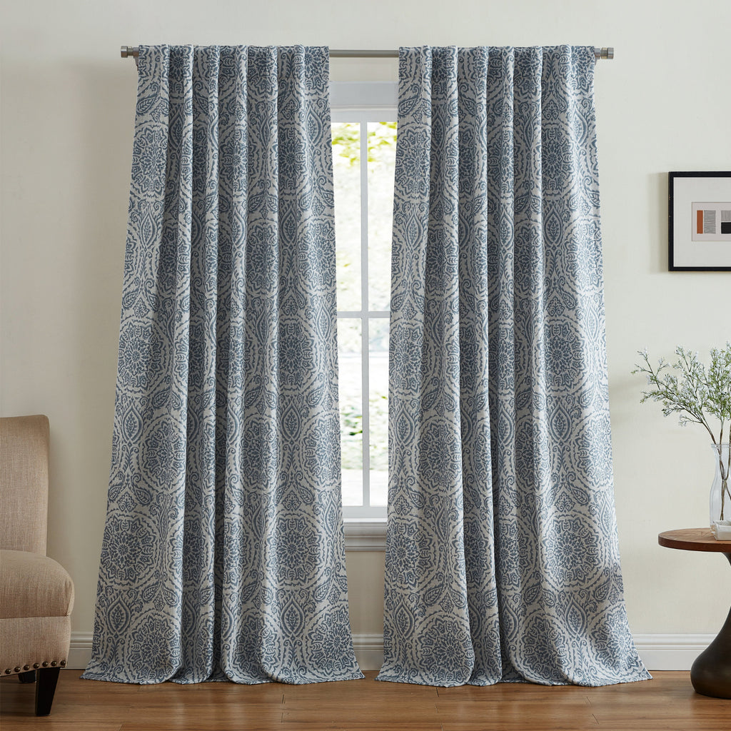 Rilley Medallion Blackout Curtain Panel - Polyester Window Treatment