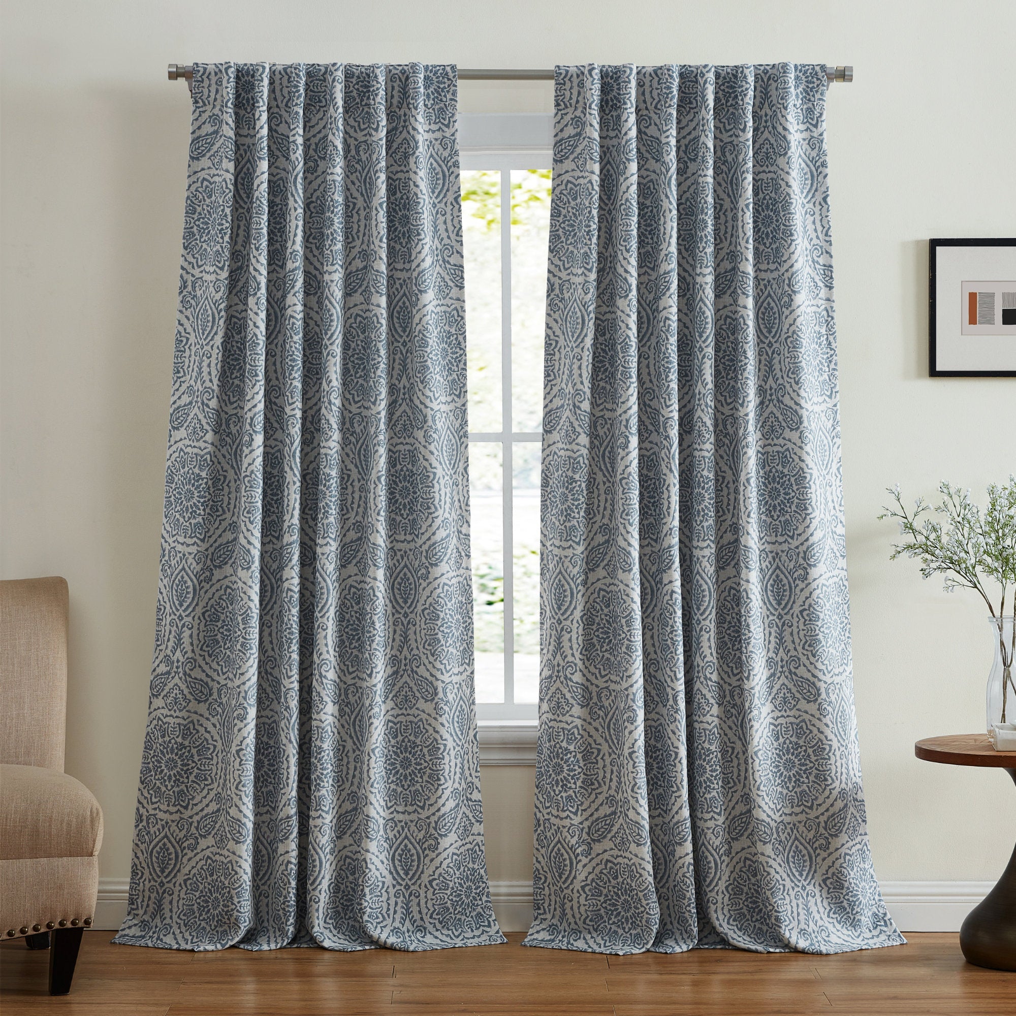 Rilley Medallion Blackout Curtain Panel - Polyester Window Treatment