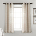 Sheer Curtain Pair Textured Linen Style for Living Room