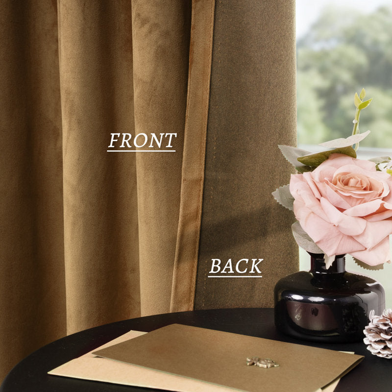 Velvet Blackout Curtain Pair - Luxury Room Darkening for Living Room