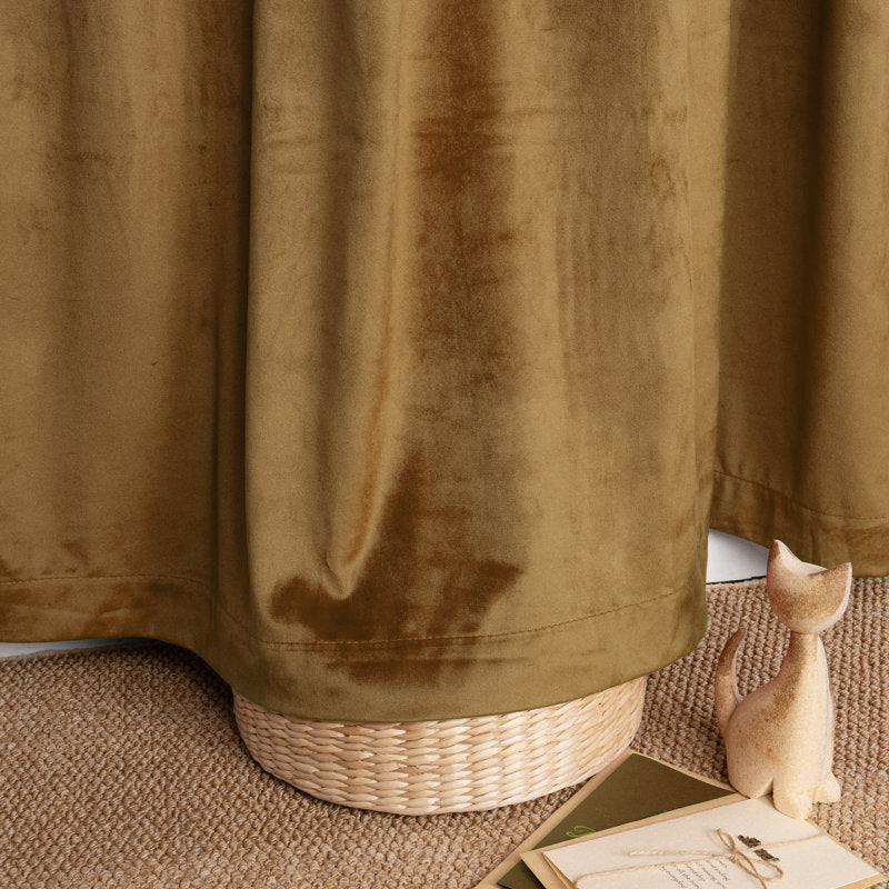 Velvet Blackout Curtain Pair - Luxury Room Darkening for Living Room