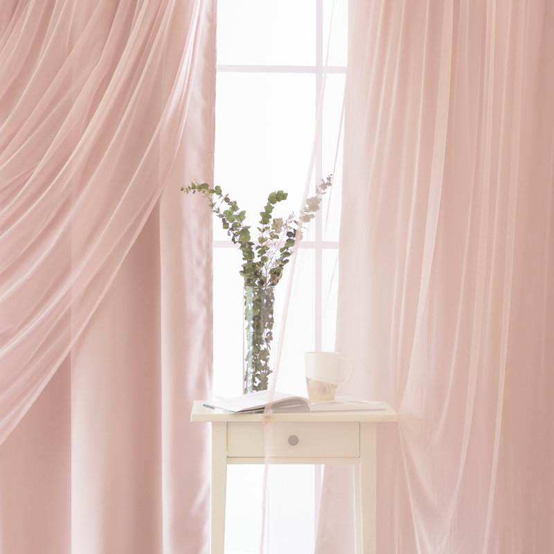 Room Darkening Sliding Panel Set - Polyester Sheer & Solid Curtains