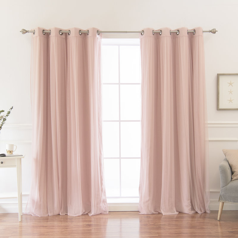 Room Darkening Sliding Panel Set - Polyester Sheer & Solid Curtains