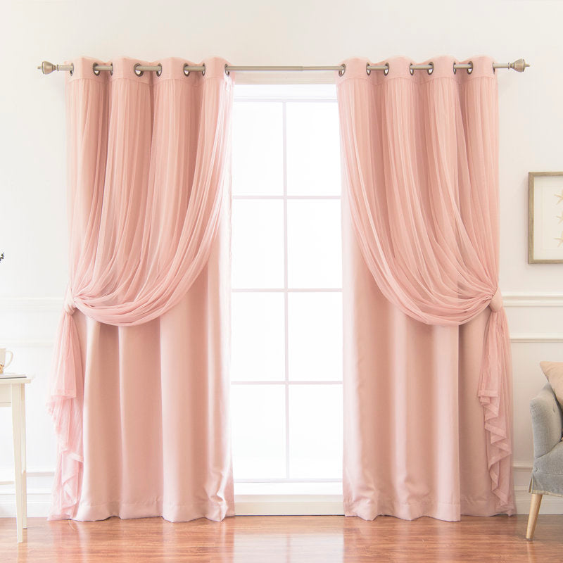 Room Darkening Sliding Panel Set - Polyester Sheer & Solid Curtains