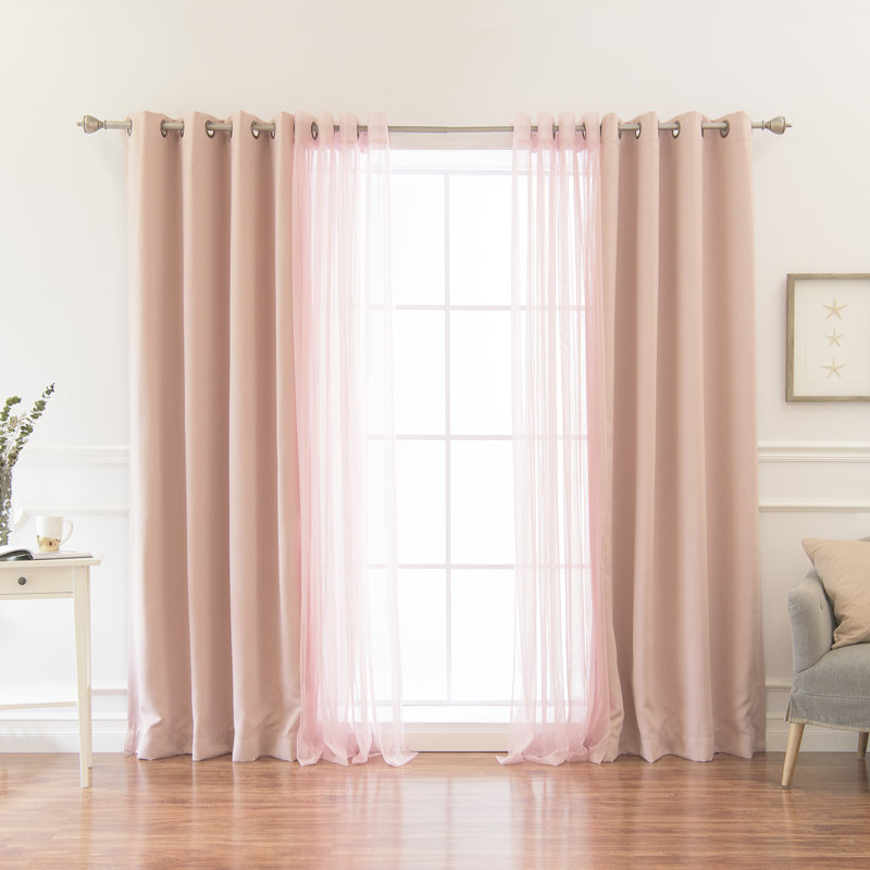 Room Darkening Sliding Panel Set - Polyester Sheer & Solid Curtains