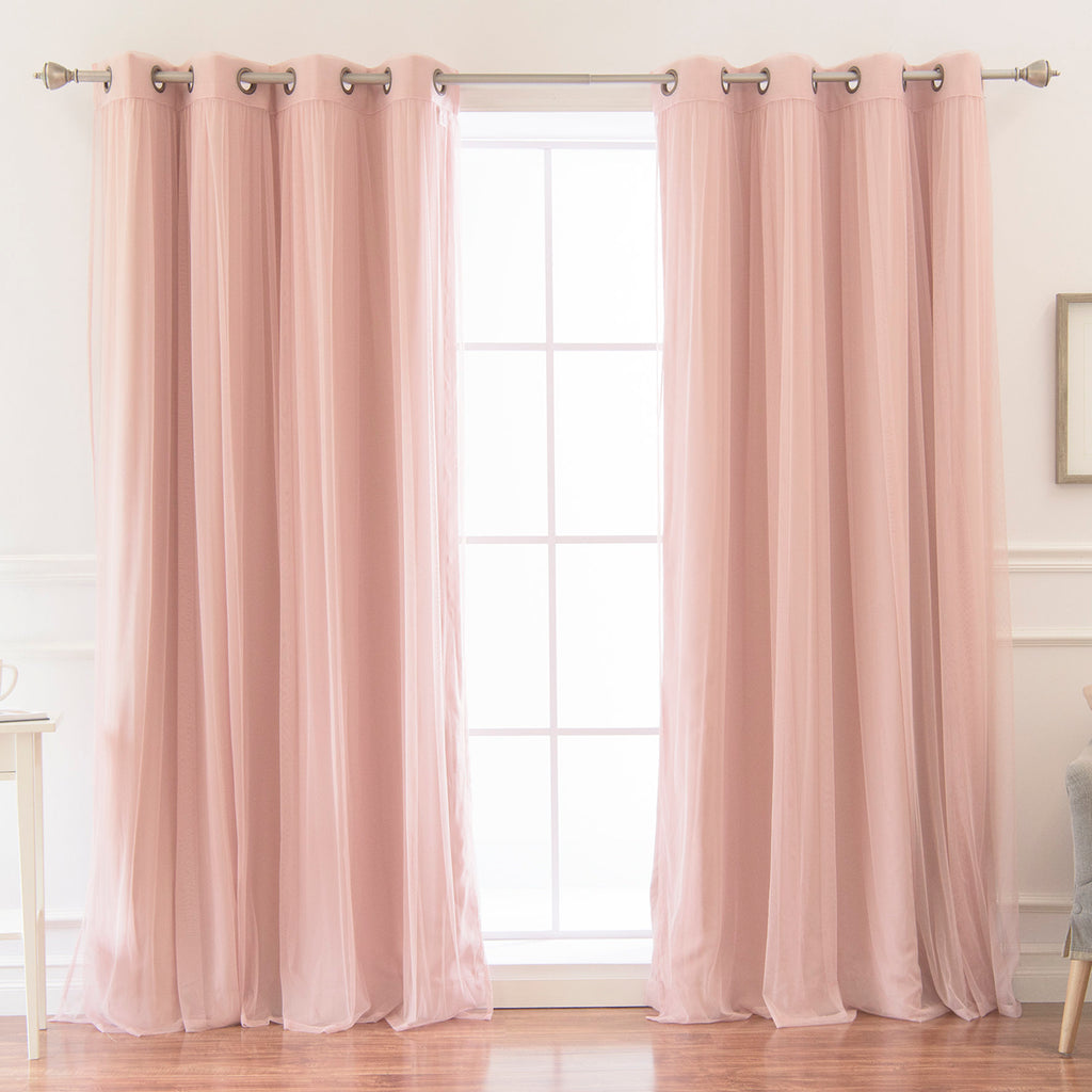 Room Darkening Sliding Panel Set - Polyester Sheer & Solid Curtains