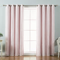 Tulle & Blackout Curtain Set of 4 - Thermal Room Darkening Panels