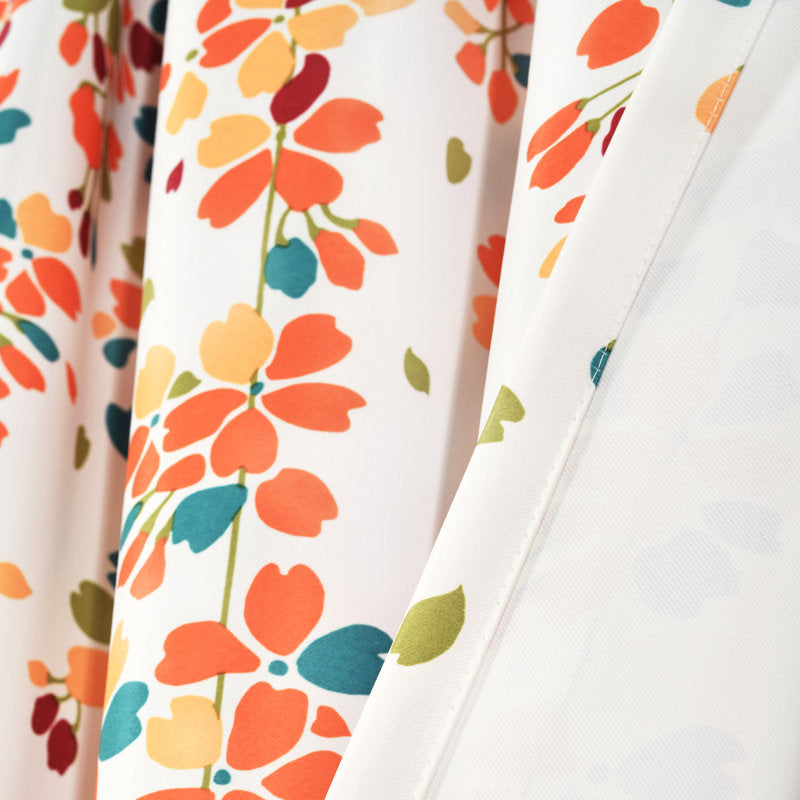 Floral Room Darkening Curtains - Weeping Flower Microfiber Window Panels