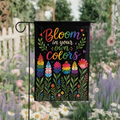 Bloom In Your Own Color Flag Colorful Spring Floral Yard Banner Inspirational Quotes Gift