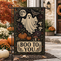 Boo To You Flag Cute Ghost Polka Dot Yard Banner Spooky Season Outdoor Gift