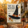 Not All Witches Live In Salem Flag Funny Halloween Witch Hat Banner Spooky Season Gift